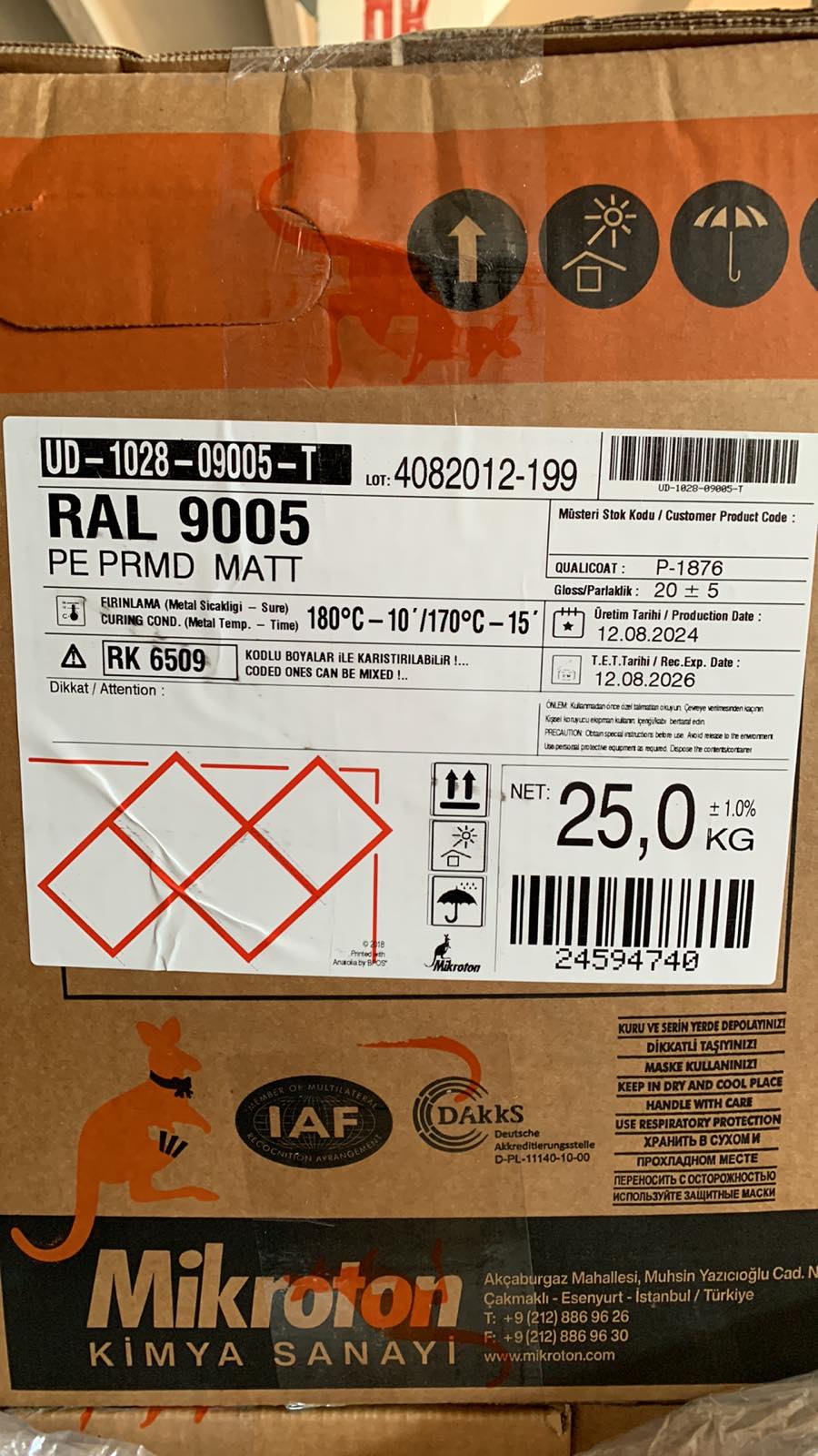 Порошкова поліефірна фарба Mikroton UD-1028-09005-T RAL 9005 чорний матовий 25 кг.